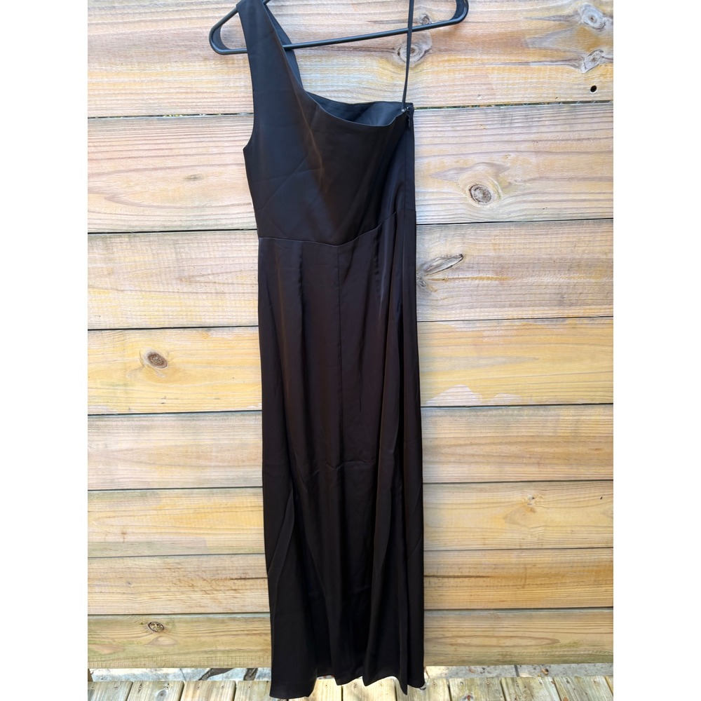 Birdy Grey Kira Matte Satin One Shoulder Maxi Dress Black XS BG169BK0001001 - Picture 8 of 12